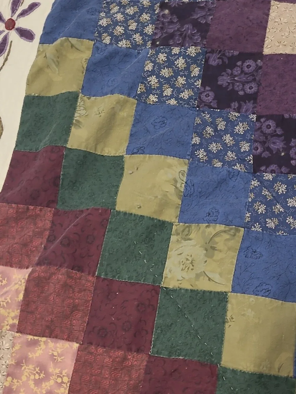 Multicolor Patchwork Quilt - Purple, Blue & Green